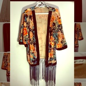 Multi coloured Kimono with 14” tassels M/L